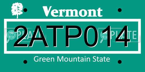 2ATP014 Vermont License Plate