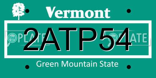 2ATP54 Vermont License Plate