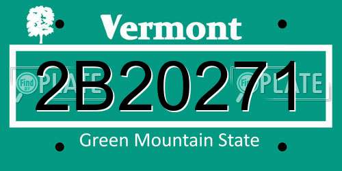 2B20271 Vermont License Plate