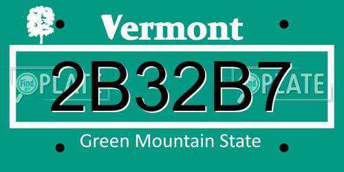 2B32B7 Vermont License Plate