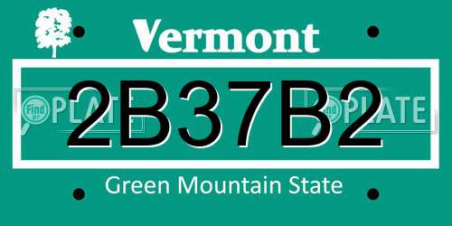 2B37B2 Vermont License Plate