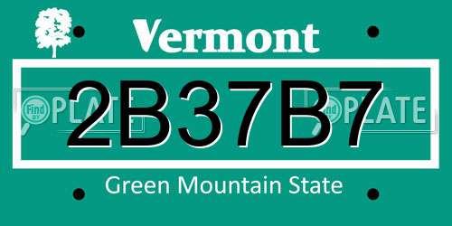 2B37B7 Vermont License Plate