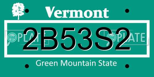 2B53S2 Vermont License Plate