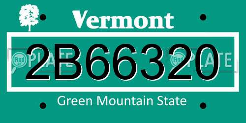 2B66320 Vermont License Plate