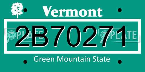 2B70271 Vermont License Plate