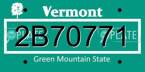 2B70771 Vermont License Plate