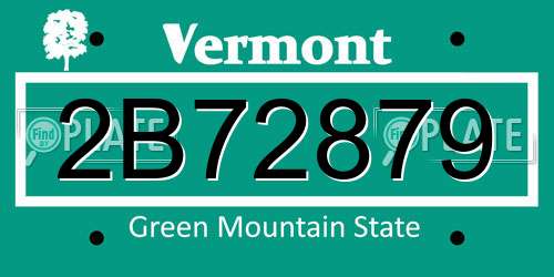 2B72879 Vermont License Plate