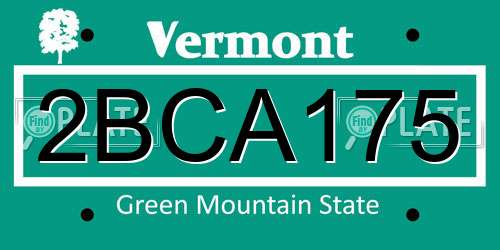 2BCA175 Vermont License Plate