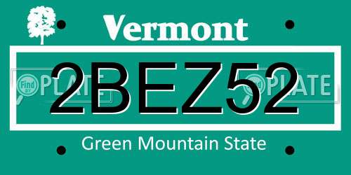 2BEZ52 Vermont License Plate