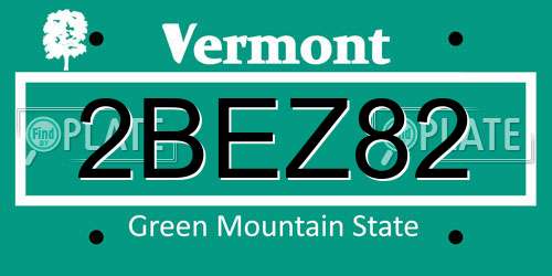 2BEZ82 Vermont License Plate