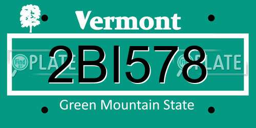 2BI578 Vermont License Plate