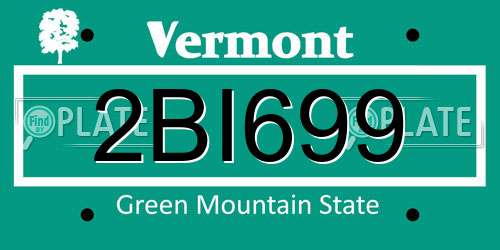 2BI699 Vermont License Plate