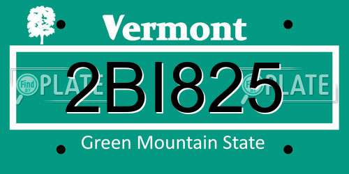 2BI825 Vermont License Plate