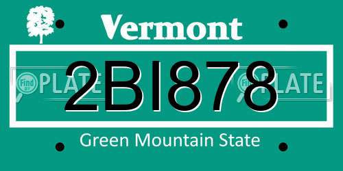 2BI878 Vermont License Plate