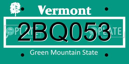 2BQ053 Vermont License Plate