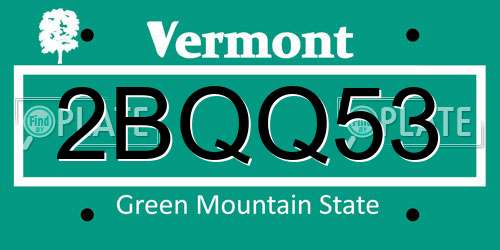 2BQQ53 Vermont License Plate