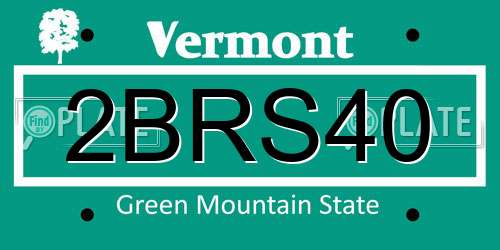 2BRS40 Vermont License Plate