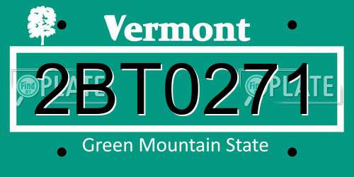 2BT0271 Vermont License Plate