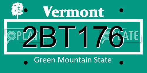 2BT176 Vermont License Plate