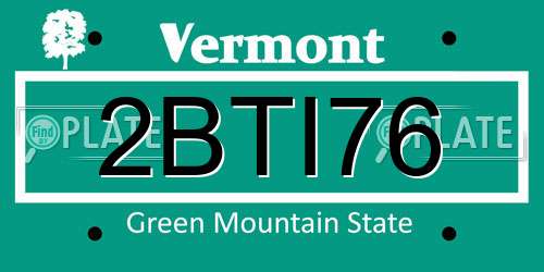 2BTI76 Vermont License Plate