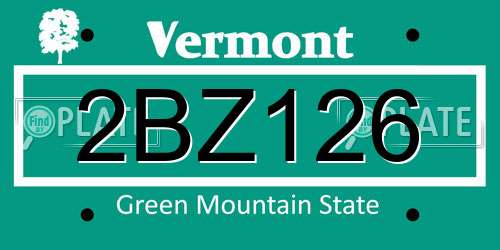 2BZ126 Vermont License Plate