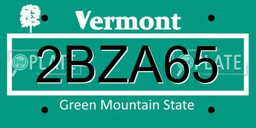 2BZA65 Vermont License Plate