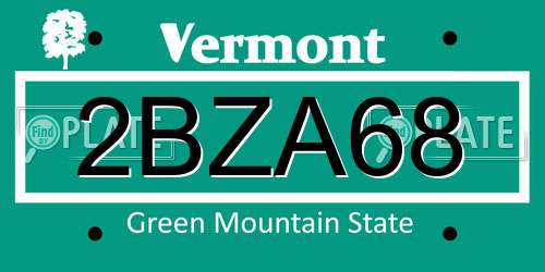 2BZA68 Vermont License Plate