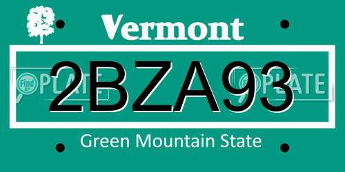 2BZA93 Vermont License Plate