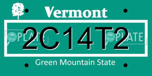 2C14T2 Vermont License Plate