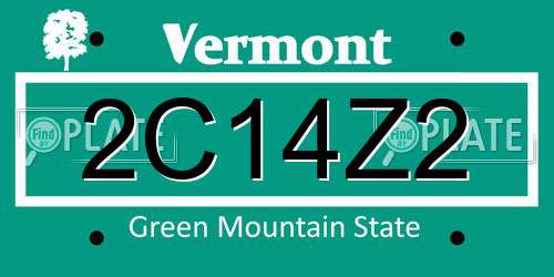 2C14Z2 Vermont License Plate