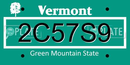 2C57S9 Vermont License Plate