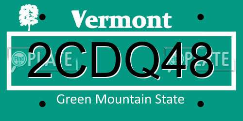 2CDQ48 Vermont License Plate