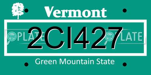 2CI427 Vermont License Plate