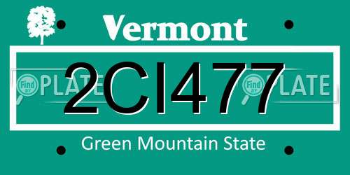 2CI477 Vermont License Plate