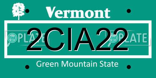 2CIA22 Vermont License Plate