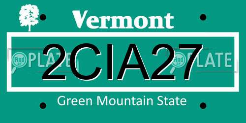 2CIA27 Vermont License Plate