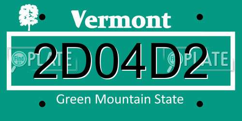 2D04D2 Vermont License Plate