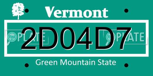2D04D7 Vermont License Plate