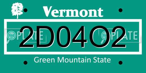 2D04O2 Vermont License Plate