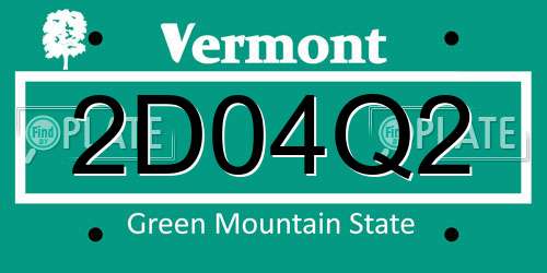 2D04Q2 Vermont License Plate