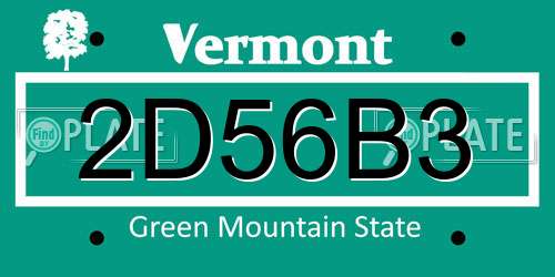 2D56B3 Vermont License Plate