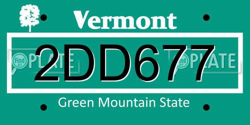 2DD677 Vermont License Plate
