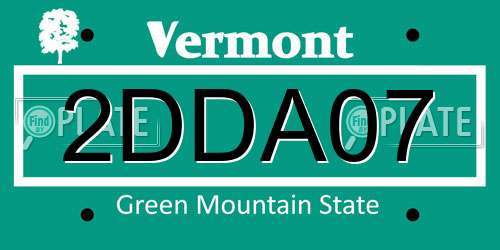 2DDA07 Vermont License Plate