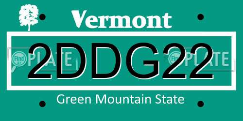 2DDG22 Vermont License Plate