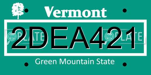 2DEA421 Vermont License Plate