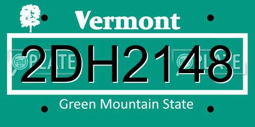 2DH2148 Vermont License Plate