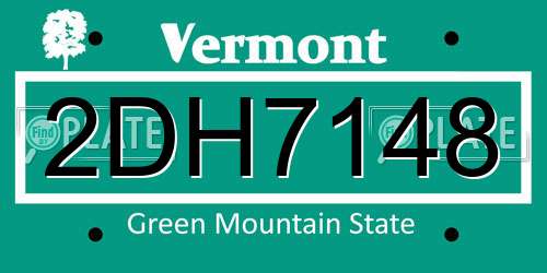 2DH7148 Vermont License Plate