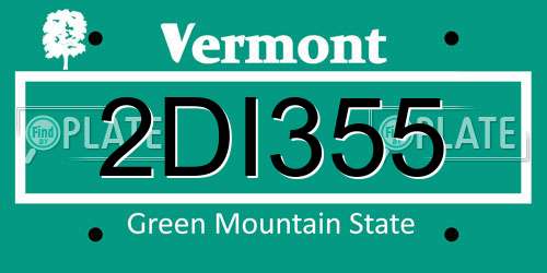 2DI355 Vermont License Plate