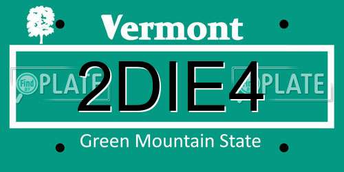 2DIE4 Vermont License Plate