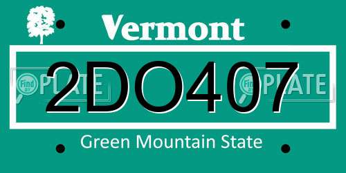 2DO407 Vermont License Plate
